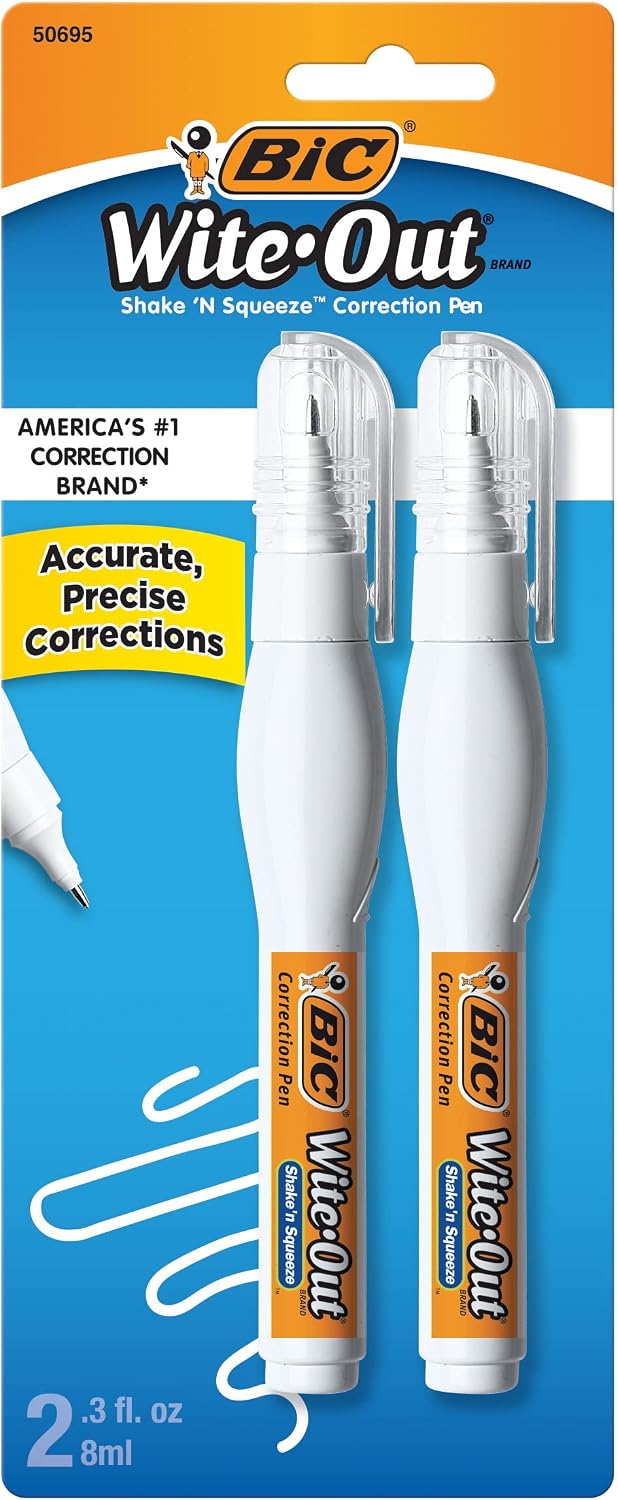 Wite.Out, Shake 'n Squeeze Pens, 2 pack, 0.3 oz each