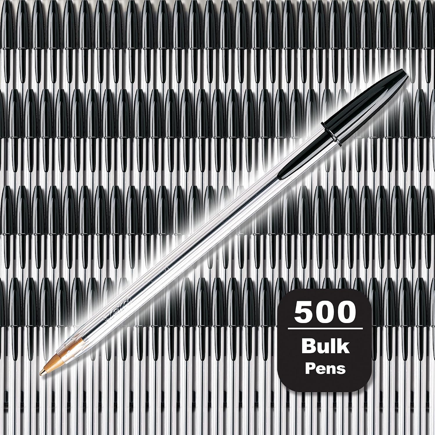 BIC Cristal Xtra Smooth Black Ballpoint Pens, Medium Point, 500-Count