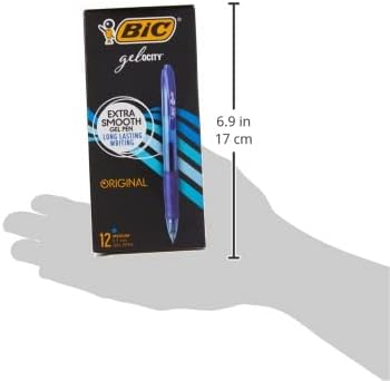 BIC Gelocity Original Blue Gel Pens, Medium Point, 0.7mm, 12-Count Pack