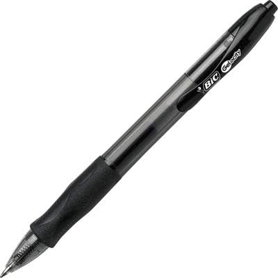 BIC Gelocity Original Black Gel Pens, Medium Point, 0.7mm, 12-Count